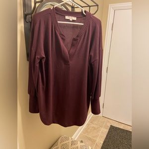 Loft burgundy long sweater